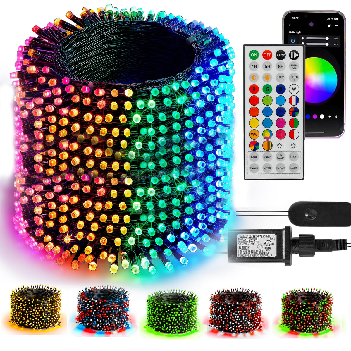 TW SHINE Halloween Lights, 400 LED 132FT Outdoor Halloween Lights Plug in with 8 Modes, Waterproof Christmas Light Outdoor, Indoor Decorations for Party Yard Haunted House Decor, Purple