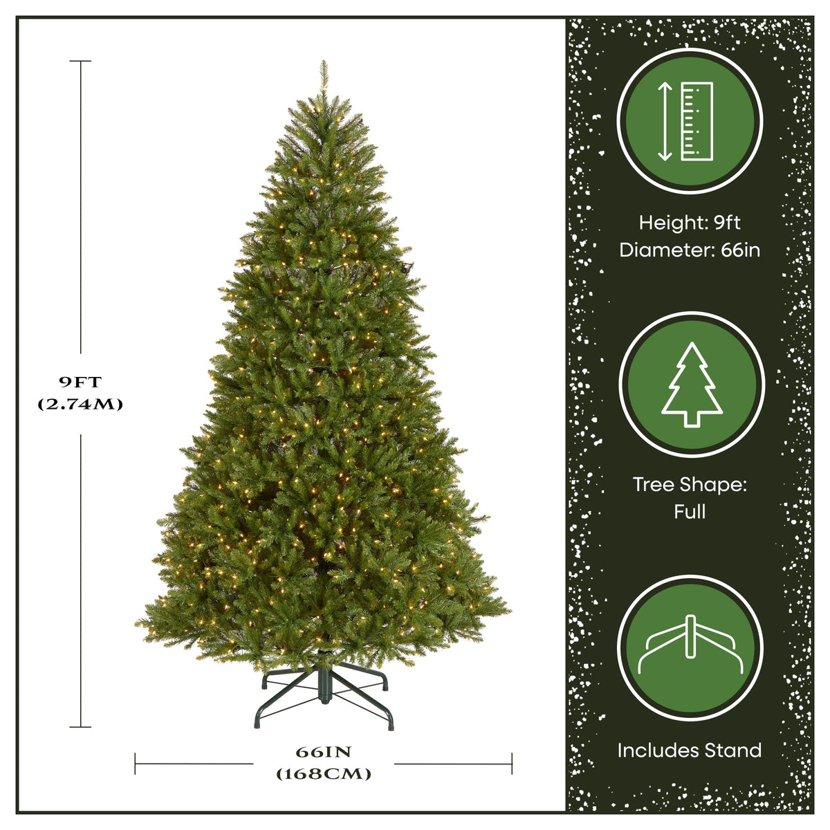 National Tree Company 12ft Pre-Lit Dunhill Fir Artificial Christmas Tree