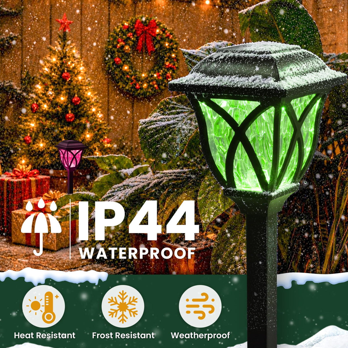 GIGALUMI 6 Pack Solar Lights Outdoor Waterproof, LED Solar Garden Lights