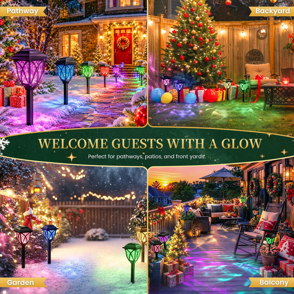 GIGALUMI 6 Pack Solar Lights Outdoor Waterproof, LED Solar Garden Lights