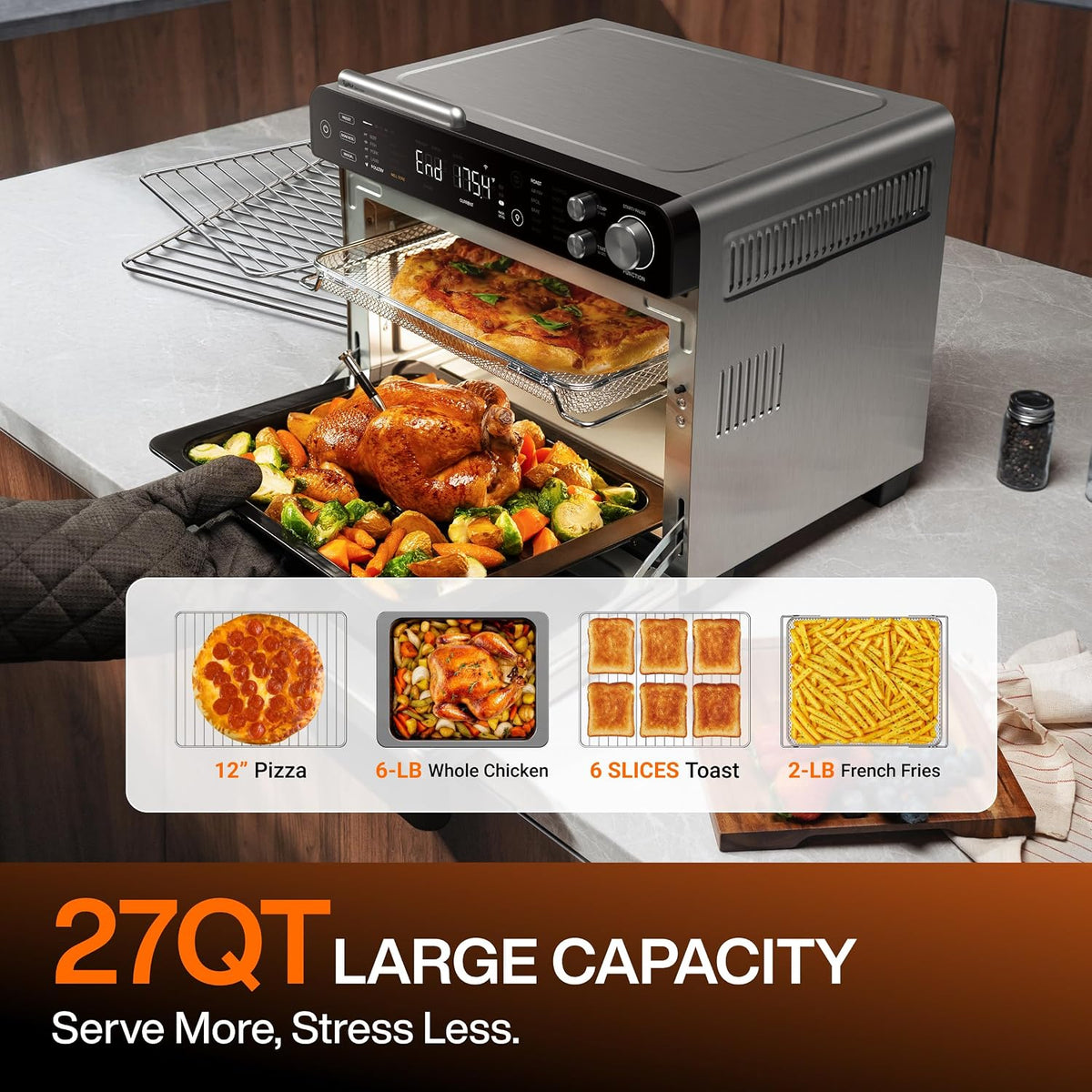 Typhur Sync Air Fryer Oven, Smart AI Wireless Probe, 360° Turbo Convection