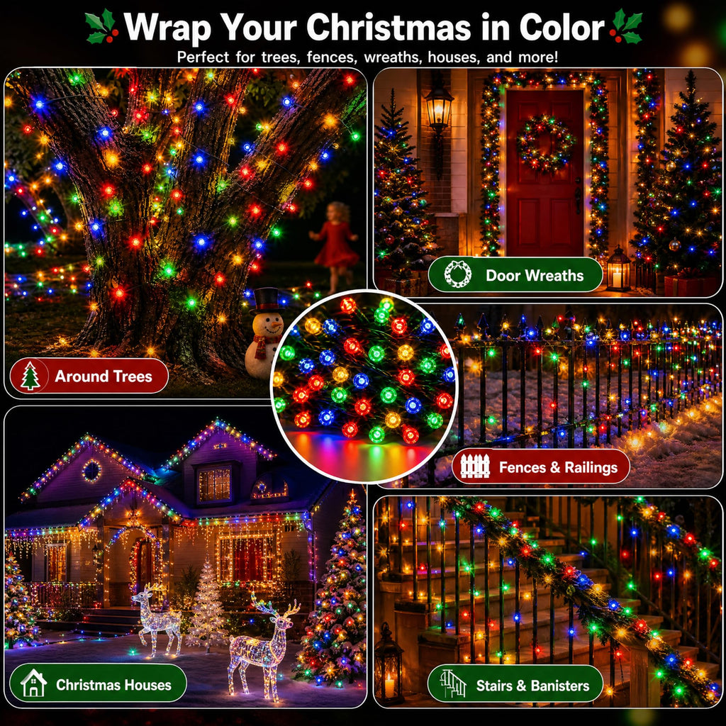 TW SHINE Halloween Lights, 400 LED 132FT Outdoor Halloween Lights Plug in with 8 Modes, Waterproof Christmas Light Outdoor, Indoor Decorations for Party Yard Haunted House Decor, Purple