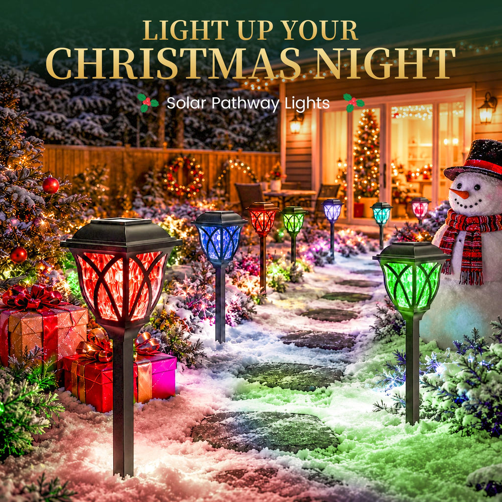 GIGALUMI 6 Pack Solar Lights Outdoor Waterproof, LED Solar Garden Lights