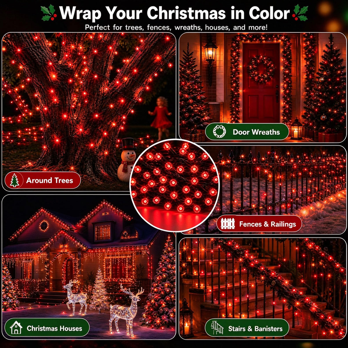 TW SHINE Halloween Lights, 400 LED 132FT Outdoor Halloween Lights Plug in with 8 Modes, Waterproof Christmas Light Outdoor, Indoor Decorations for Party Yard Haunted House Decor, Purple