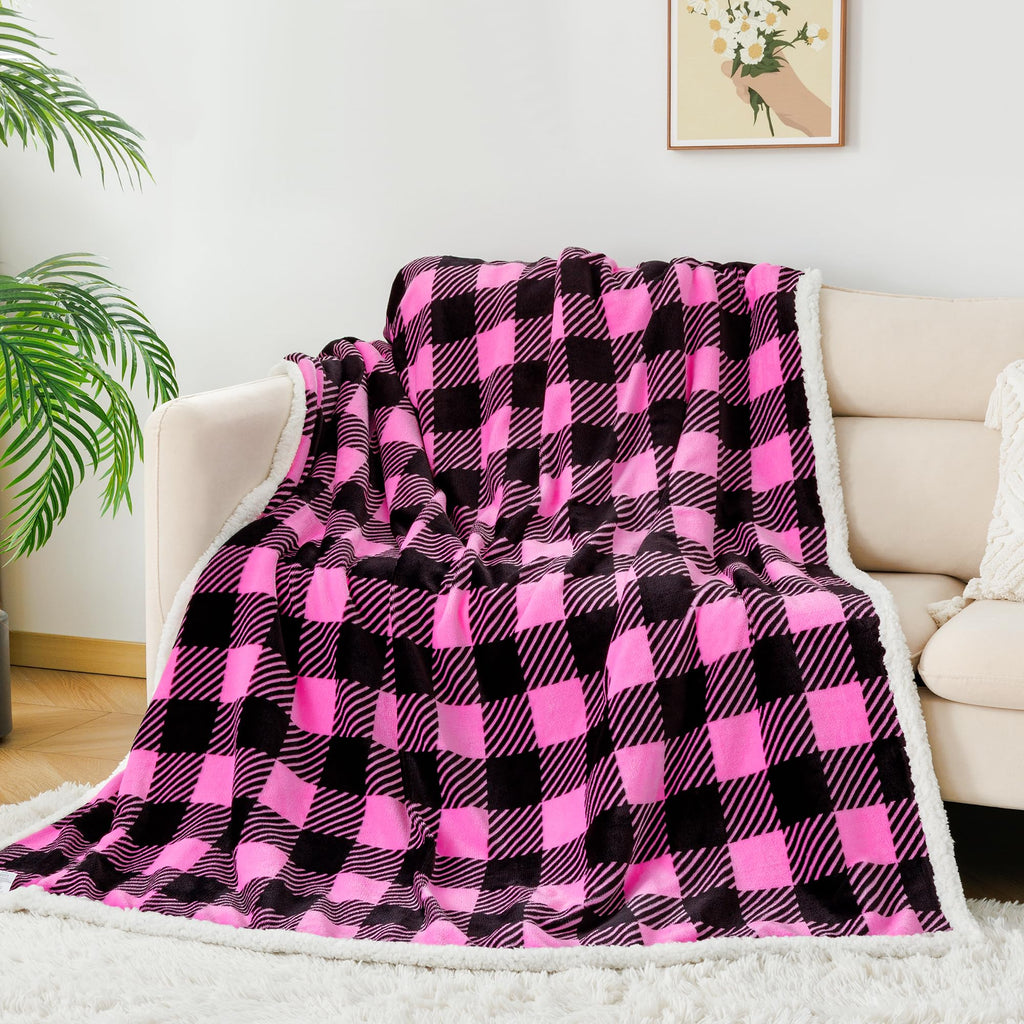Touchat Halloween Blanket Twin Size 60" X 70"，Fall Autumn Harvest Sherpa Fuzzy Fluffy Soft Cozy Blankets, Fleece Flannel Plush Microfiber Throw for Couch Bed Sofa, Halloween Decor (Orange)