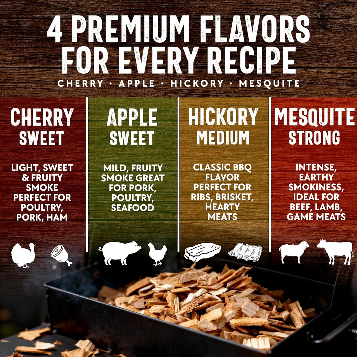 Mr. Bar-B-Q Apple Wood Smoker Chips, 100% Natural Flavor, 1.8 Lb Bag