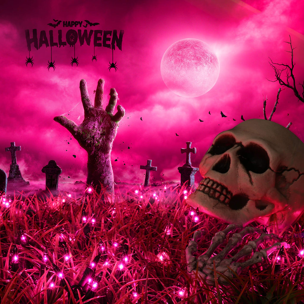 Brizled Orange Halloween Lights, 21.3ft 100-ct Incandescent Halloween String Lights Connectable, UL Certified Orange Light String, Black Wire Mini Light Set for Fall Season Holiday Thanksgiving Tree