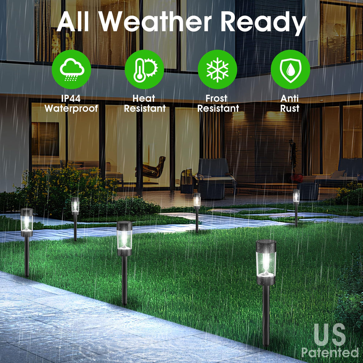 Eyrosa Christmas Solar Pathway Lights, 12 Pack Candy Cane Outdoor Lights