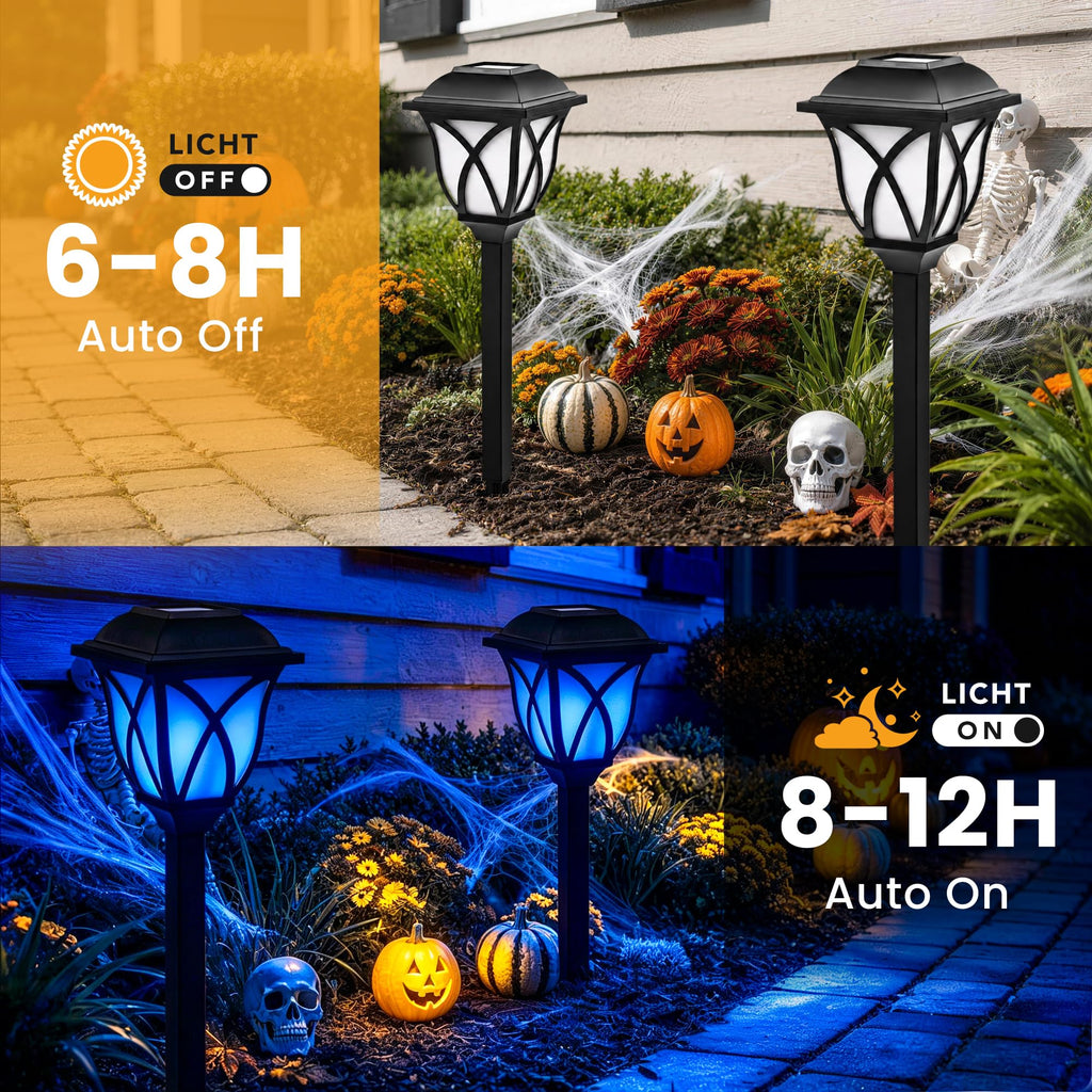 GIGALUMI 6 Pack Solar Lights Outdoor Waterproof, LED Solar Garden Lights