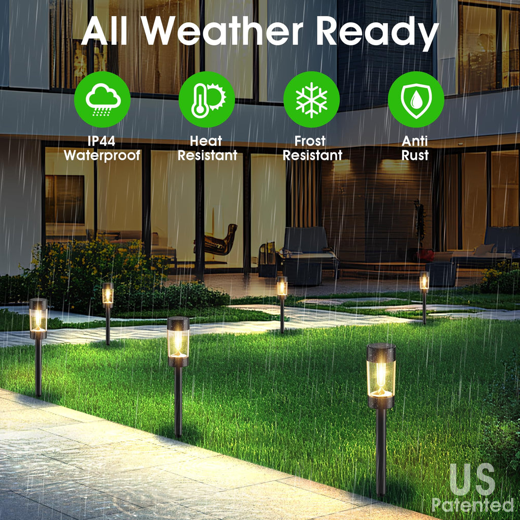 Eyrosa Christmas Solar Pathway Lights, 12 Pack Candy Cane Outdoor Lights