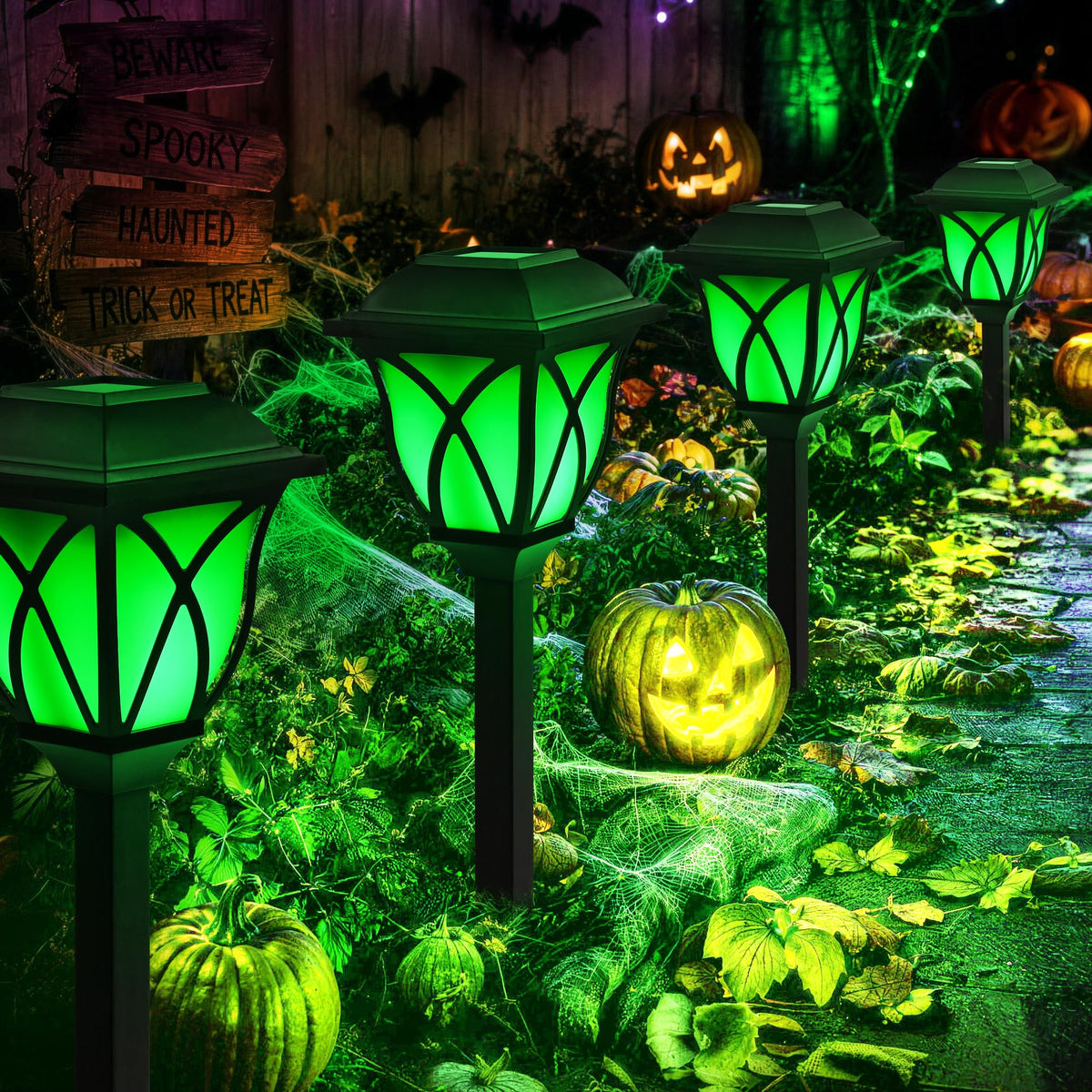 GIGALUMI 6 Pack Solar Lights Outdoor Waterproof, LED Solar Garden Lights