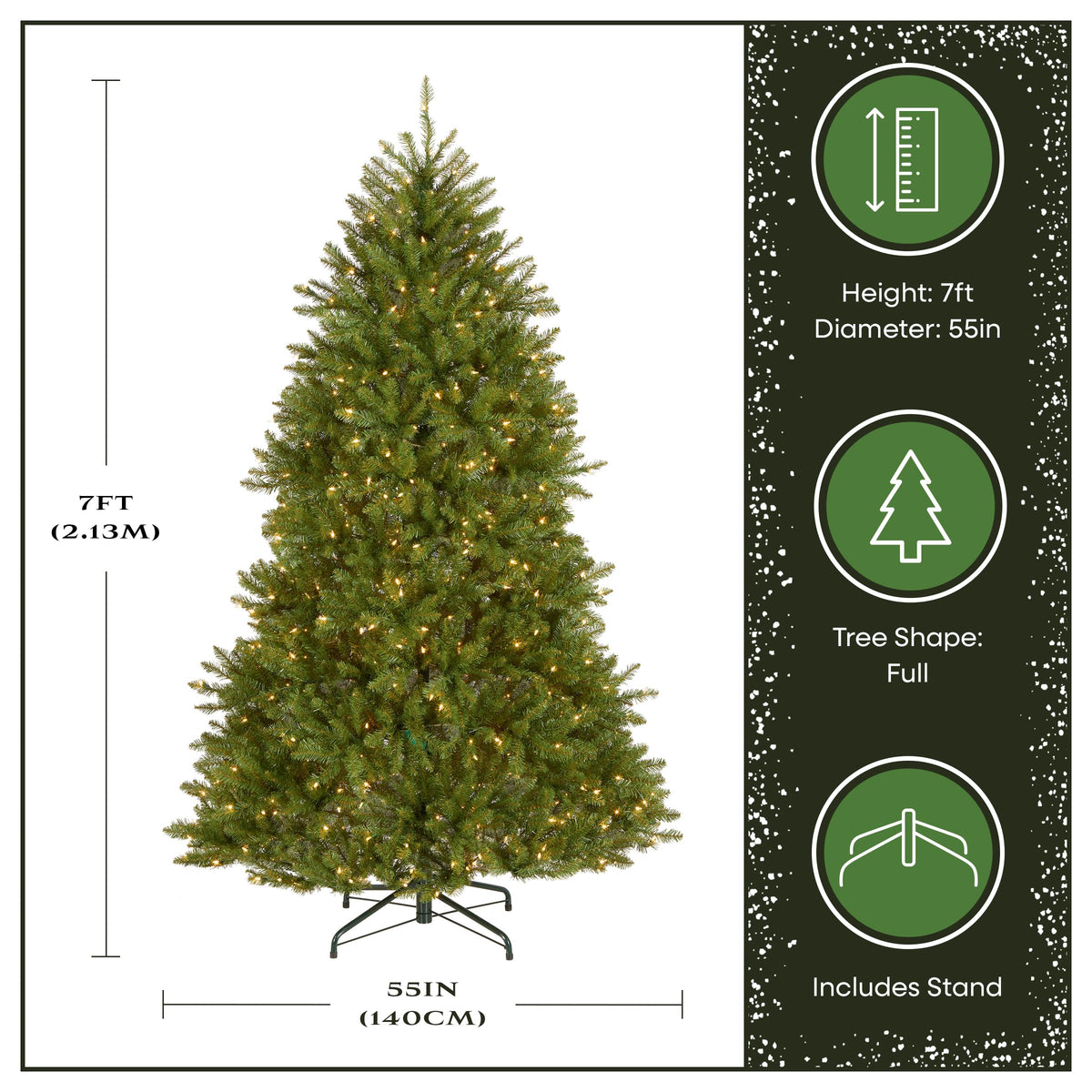 National Tree Company 12ft Pre-Lit Dunhill Fir Artificial Christmas Tree