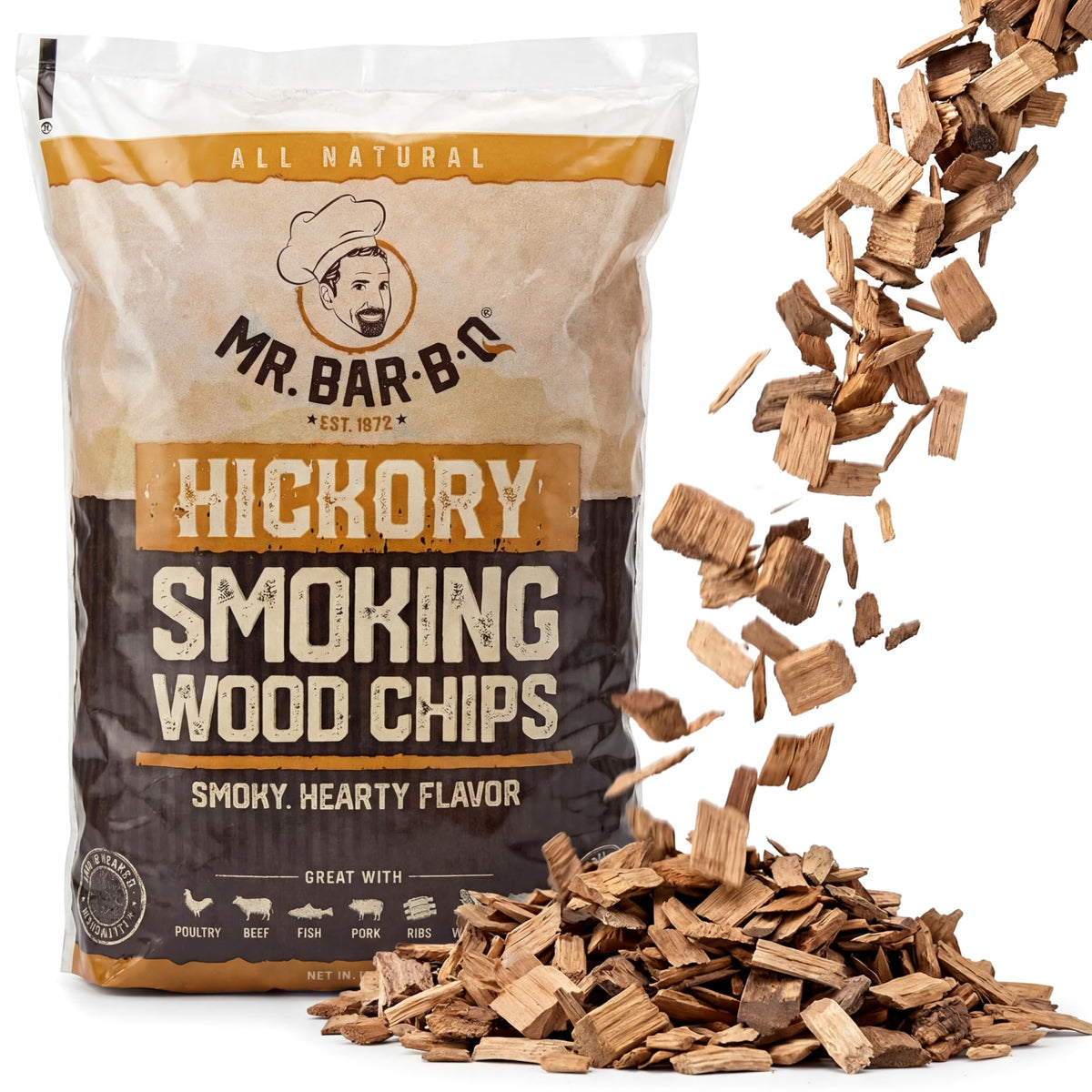 Mr. Bar-B-Q Apple Wood Smoker Chips, 100% Natural Flavor, 1.8 Lb Bag