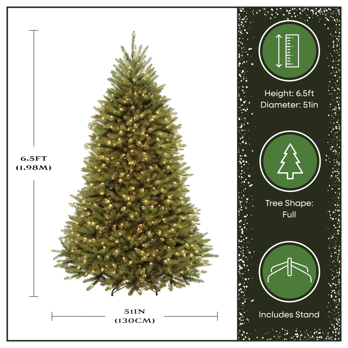 National Tree Company 12ft Pre-Lit Dunhill Fir Artificial Christmas Tree