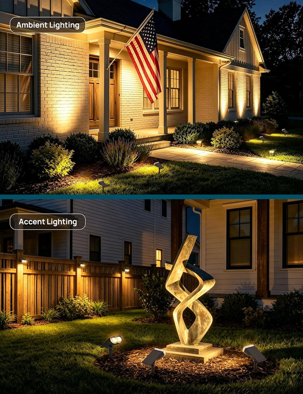 Linkind Halloween Solar Lights Outdoor Spotlight Waterproof RGB 6 Pack