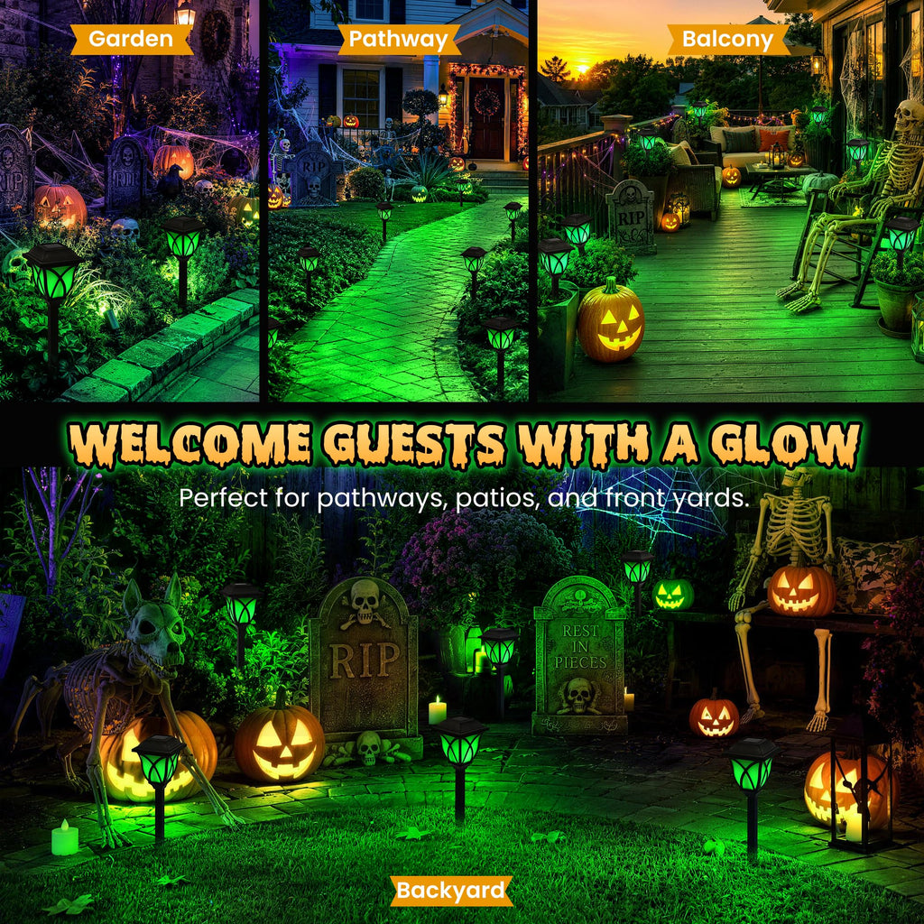 GIGALUMI 6 Pack Solar Lights Outdoor Waterproof, LED Solar Garden Lights