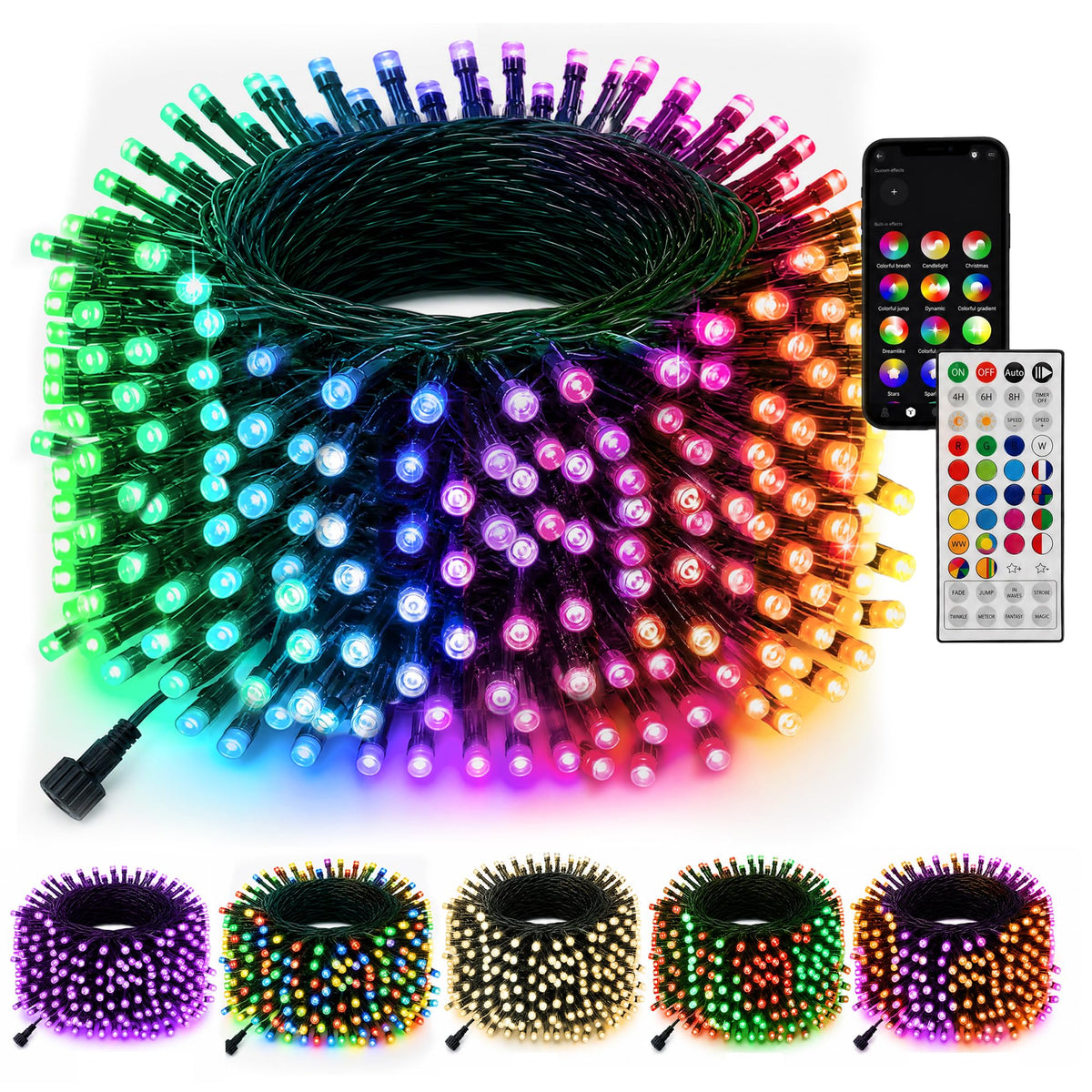 TW SHINE Halloween Lights, 400 LED 132FT Outdoor Halloween Lights Plug in with 8 Modes, Waterproof Christmas Light Outdoor, Indoor Decorations for Party Yard Haunted House Decor, Purple