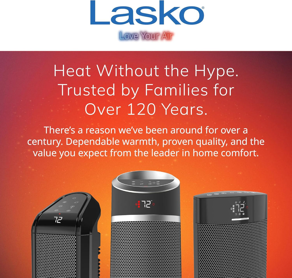 Lasko 23" Ceramic Tower Space Heater with Remote Control - Silver - 751320