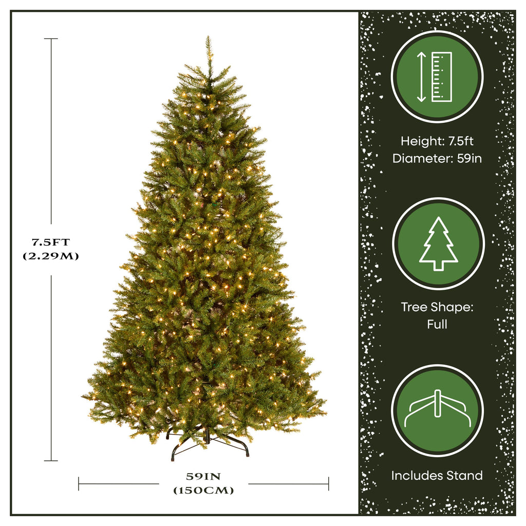 National Tree Company 12ft Pre-Lit Dunhill Fir Artificial Christmas Tree