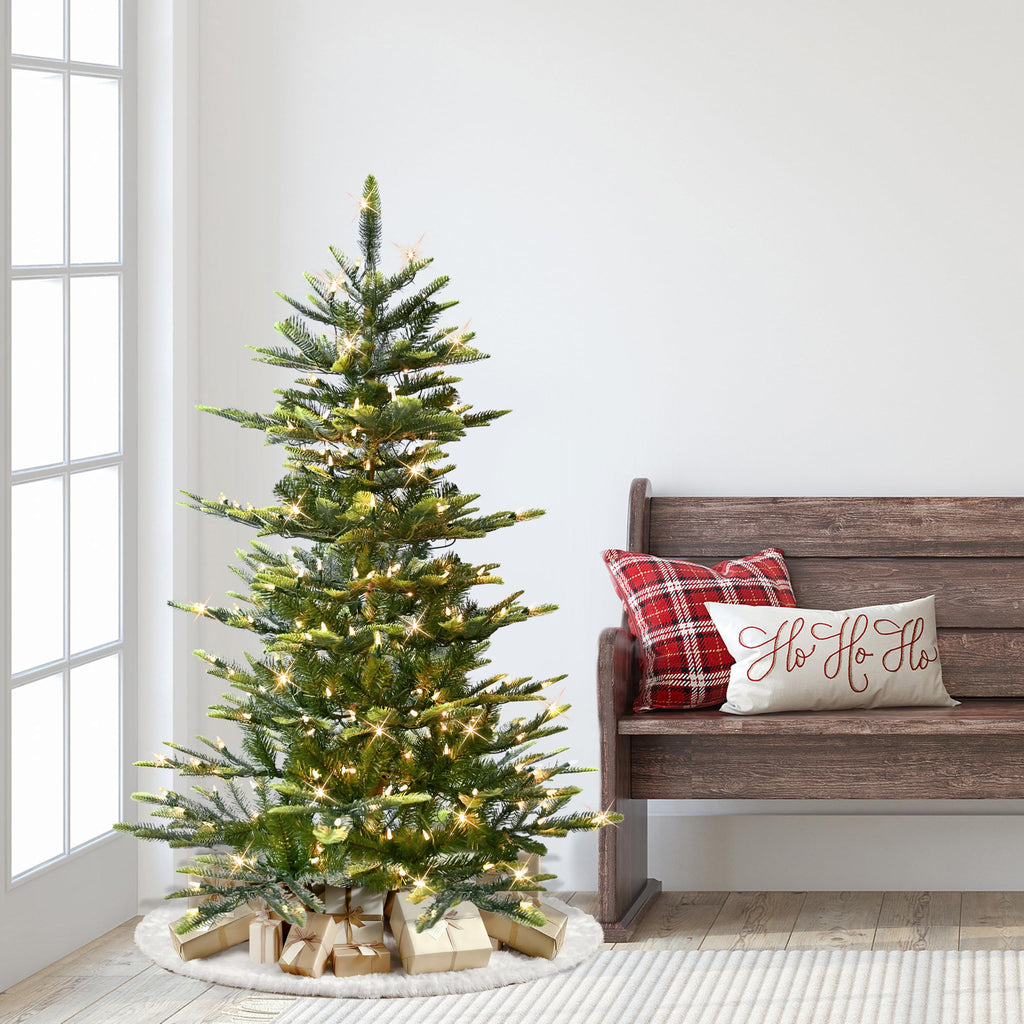 Puleo International 7.5ft Pre-Lit Aspen Fir Artificial Christmas Tree