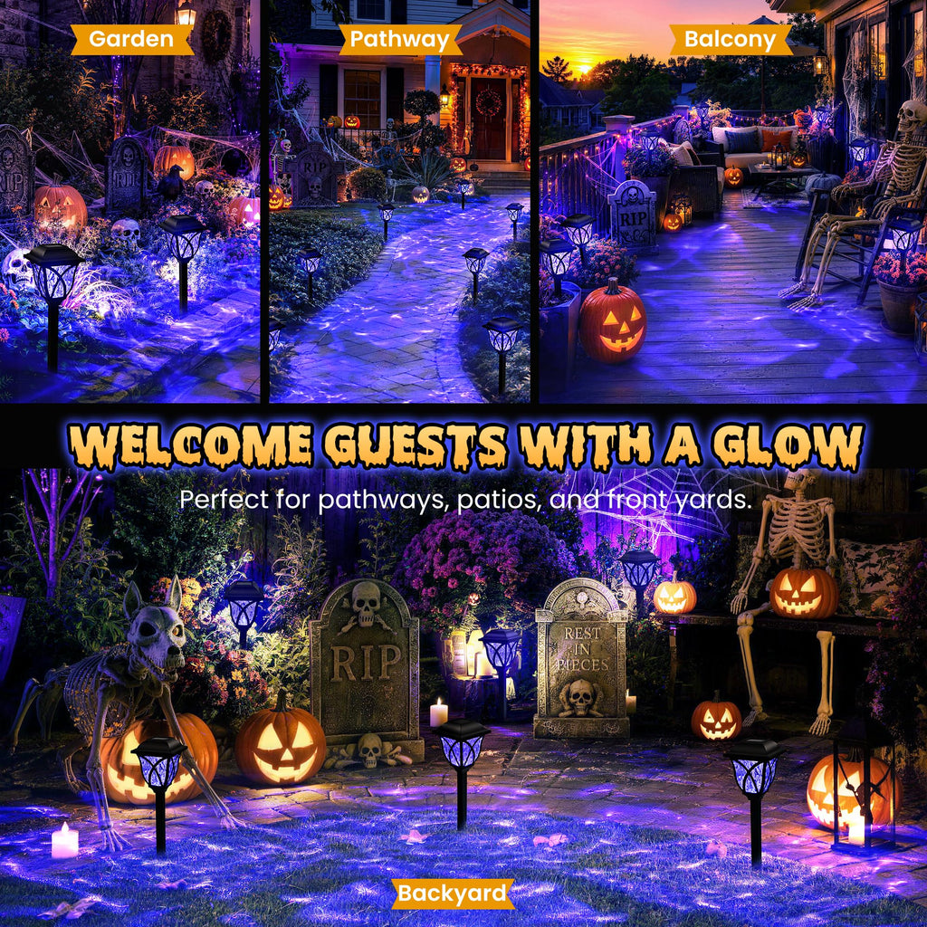 GIGALUMI 6 Pack Solar Lights Outdoor Waterproof, LED Solar Garden Lights