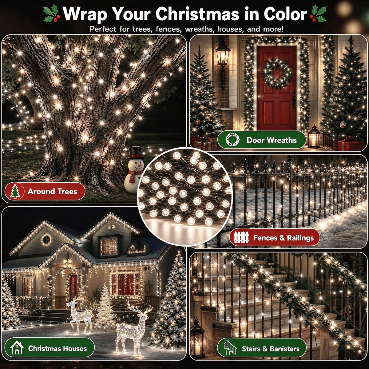 TW SHINE Halloween Lights, 400 LED 132FT Outdoor Halloween Lights Plug in with 8 Modes, Waterproof Christmas Light Outdoor, Indoor Decorations for Party Yard Haunted House Decor, Purple