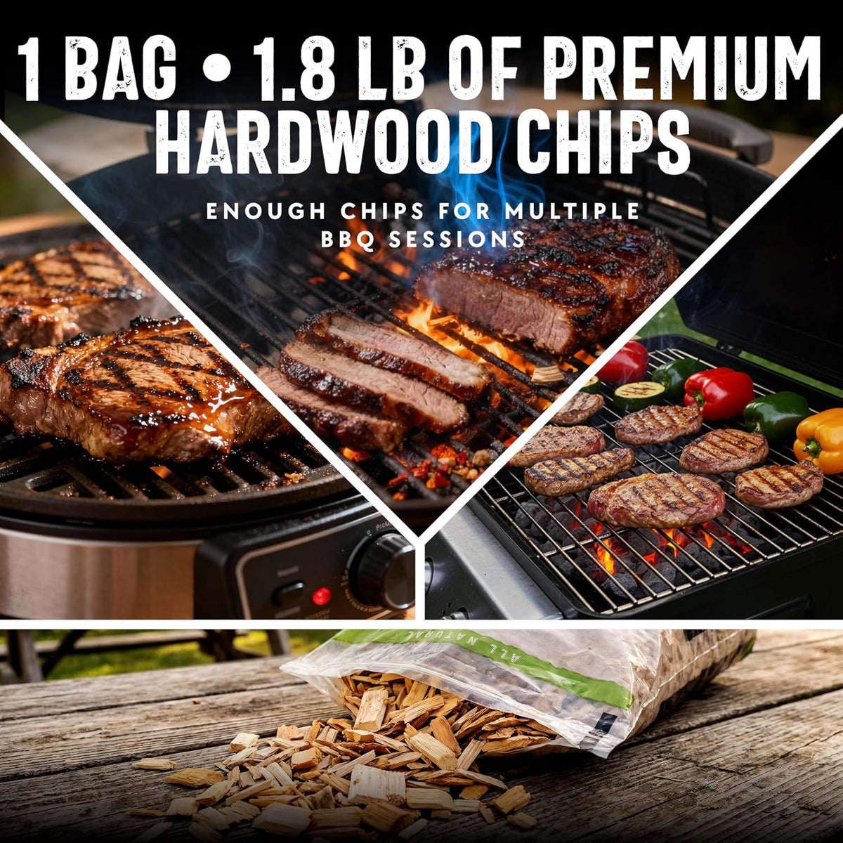Mr. Bar-B-Q Apple Wood Smoker Chips, 100% Natural Flavor, 1.8 Lb Bag