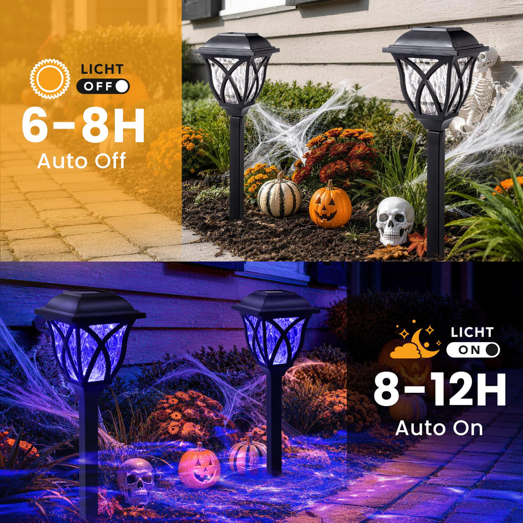 GIGALUMI 6 Pack Solar Lights Outdoor Waterproof, LED Solar Garden Lights