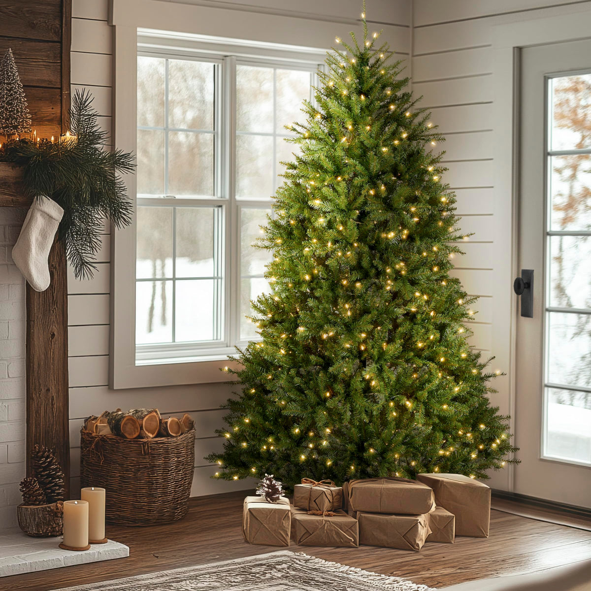 National Tree Company 12ft Pre-Lit Dunhill Fir Artificial Christmas Tree