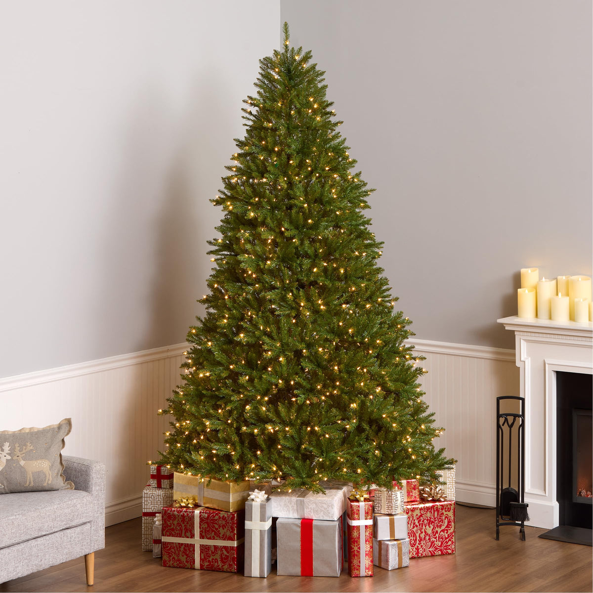National Tree Company 12ft Pre-Lit Dunhill Fir Artificial Christmas Tree